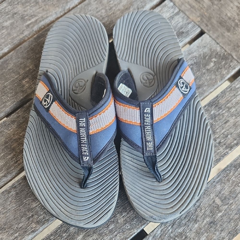 The North Face Blue and Gray Sandals Flip Flops 10